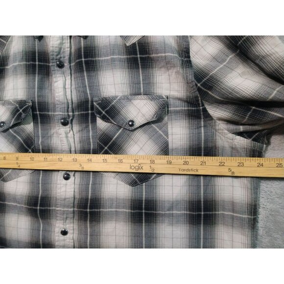 American Eagle Shirt Mens XXL 2XL Plaid Vintage Fit Pearl Snap Long Sleeve - Picture 5 of 8